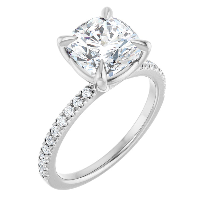 14K White | Cushion