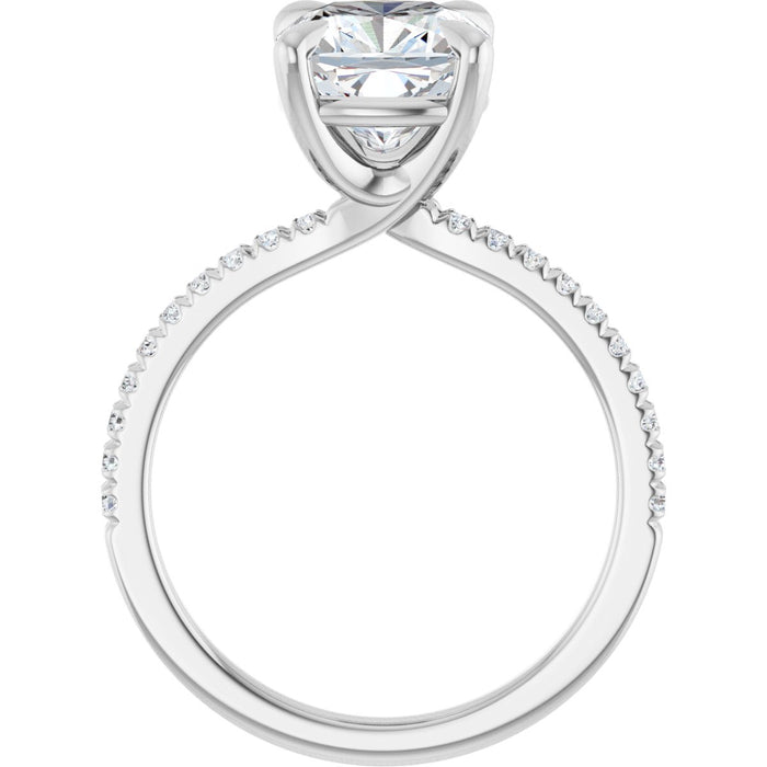 14K White | Cushion