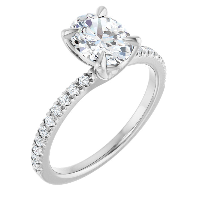 14K White | Oval