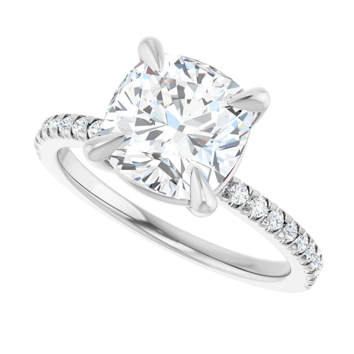 14K White | Cushion