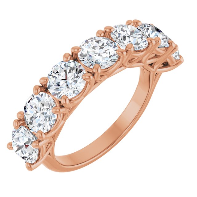Seven-Stone Shared-Prong Diamond Anniversary Band — 10K Rose Gold
