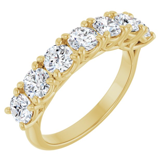 Seven-Stone Shared-Prong Diamond Anniversary Band — 14K Yellow Gold