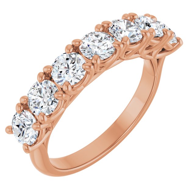 Seven-Stone Shared-Prong Diamond Anniversary Band — 10K Rose Gold