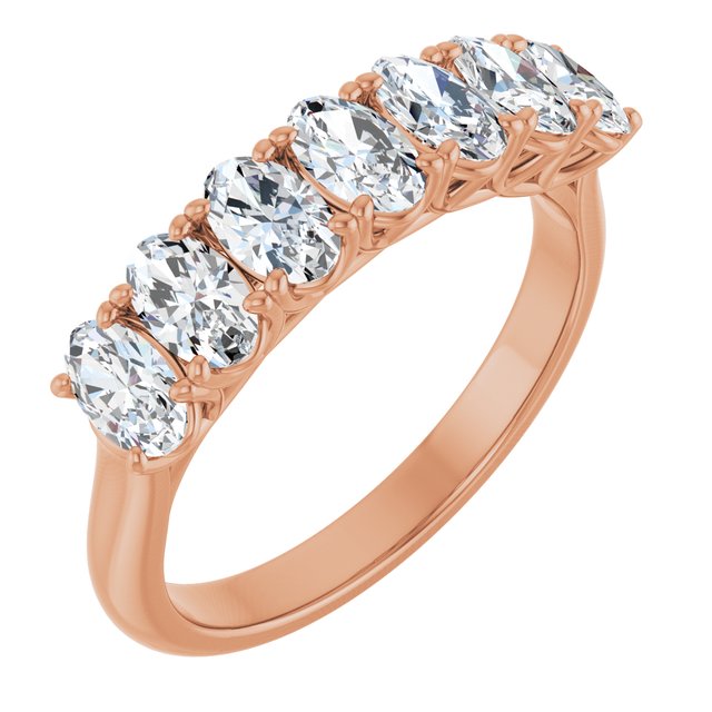 Seven-Stone Shared-Prong Diamond Anniversary Band — 14K Rose Gold
