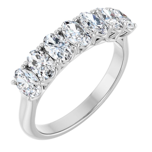 Seven-Stone Shared-Prong Diamond Anniversary Band — 10K White Gold