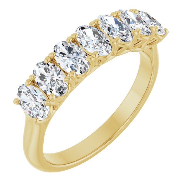 Seven-Stone Shared-Prong Diamond Anniversary Band — 14K Yellow Gold
