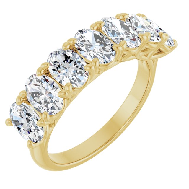 Seven-Stone Shared-Prong Diamond Anniversary Band — 14K Yellow Gold