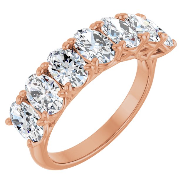 Seven-Stone Shared-Prong Diamond Anniversary Band — 10K Rose Gold