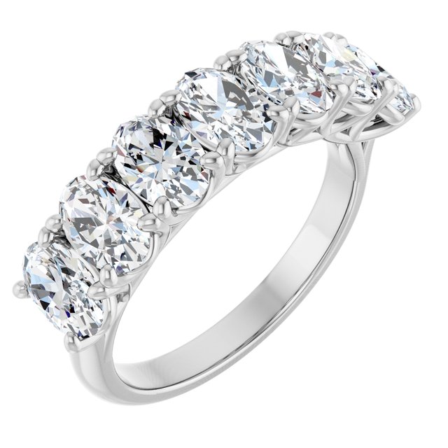 Seven-Stone Shared-Prong Diamond Anniversary Band — Platinum