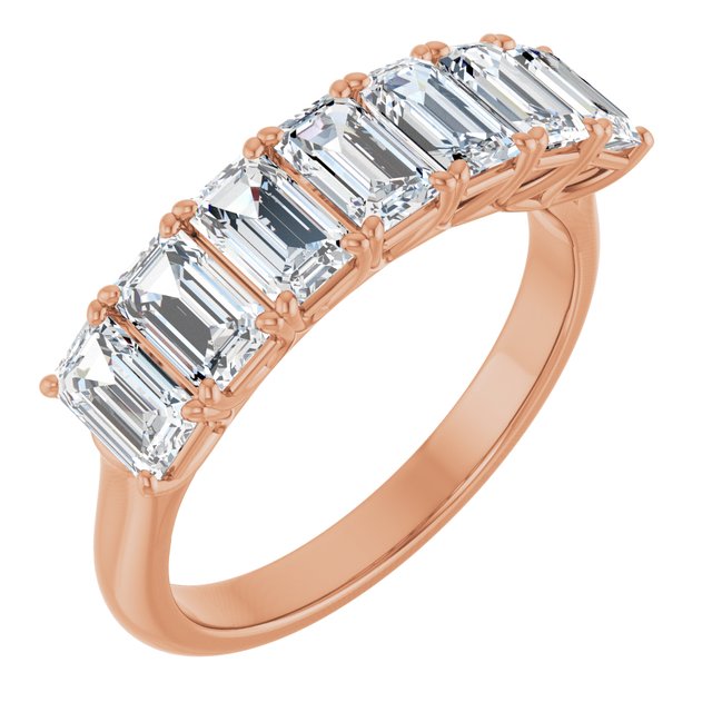 Lab-Grown Diamond Seven-Stone Shared-Prong Anniversary Band in 14K Rose Gold
