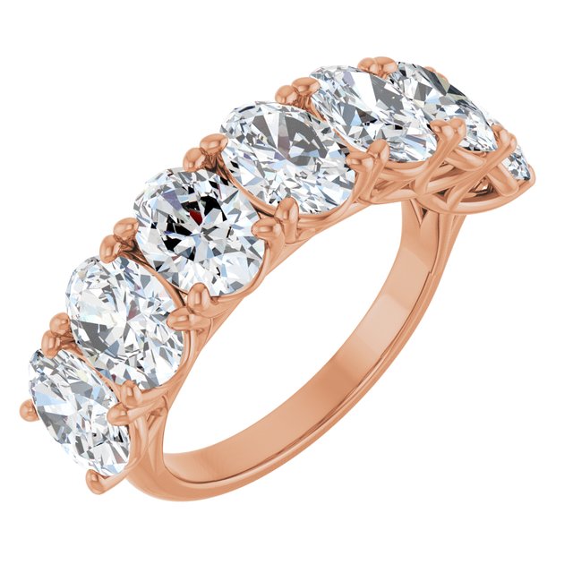 Seven-Stone Shared-Prong Diamond Anniversary Band — 14K Rose Gold