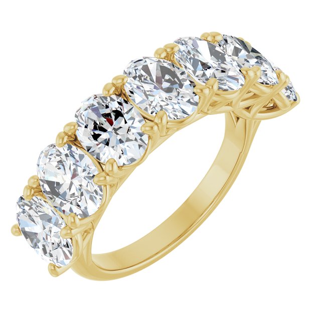 Lab-Grown Diamond Seven-Stone Shared-Prong Anniversary Band in 14K Yellow Gold