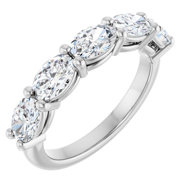 Lab-Grown Diamond Scattered Five-Stone Anniversary Band in Platinum