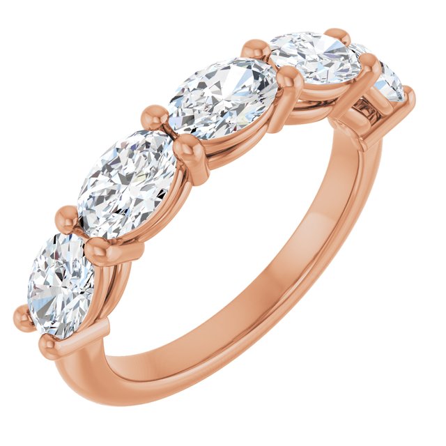 Lab-Grown Diamond Scattered Five-Stone Anniversary Band in 14K Rose Gold