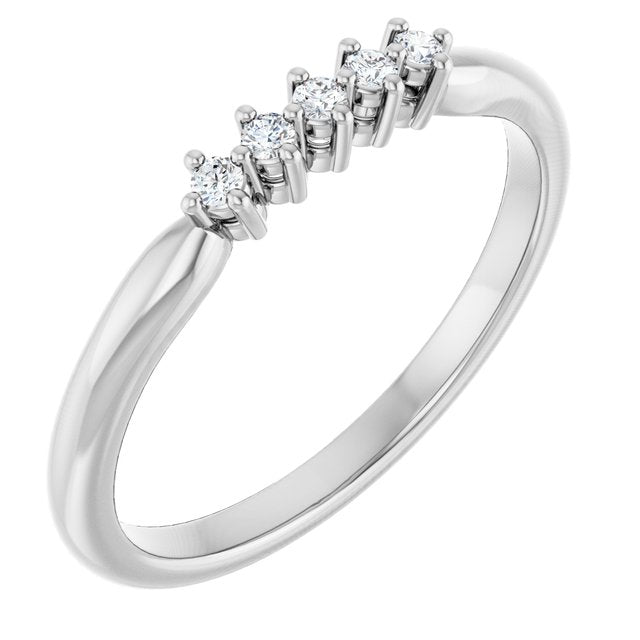 Scattered Five-Stone Diamond Anniversary Band — Platinum