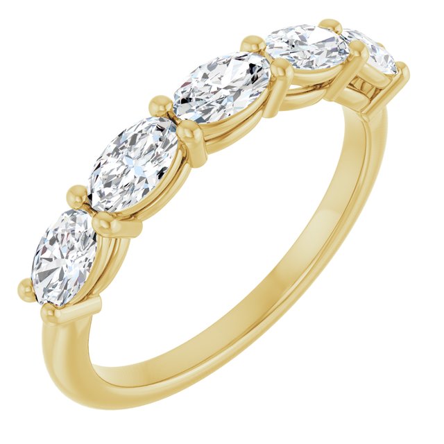 Lab-Grown Diamond Scattered Five-Stone Anniversary Band in 14K Yellow Gold