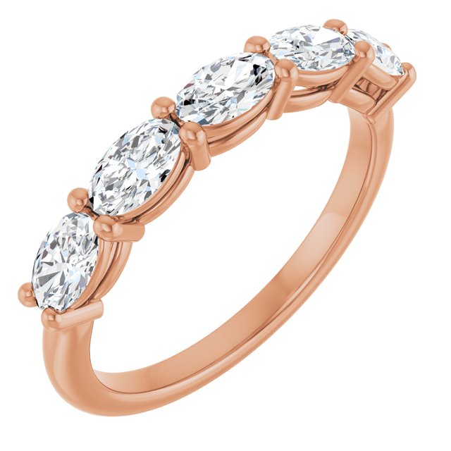 Lab-Grown Diamond Scattered Five-Stone Anniversary Band in 14K Rose Gold