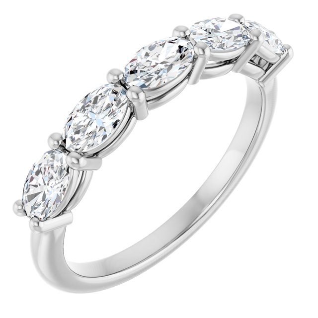 Lab-Grown Diamond Scattered Five-Stone Anniversary Band in 14K White Gold