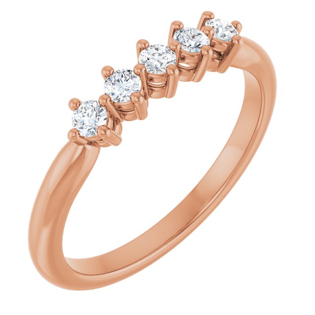 Scattered Five-Stone Diamond Anniversary Band — 14K Rose Gold