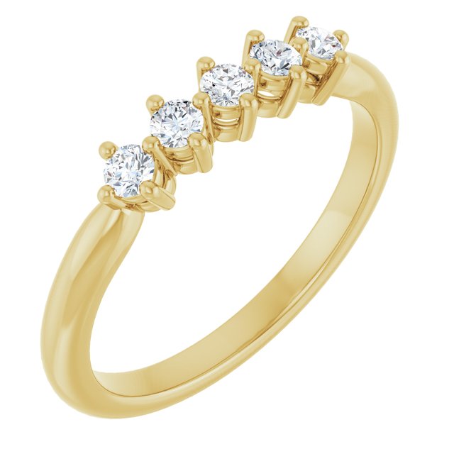 Scattered Five-Stone Diamond Anniversary Band — 10K Yellow Gold