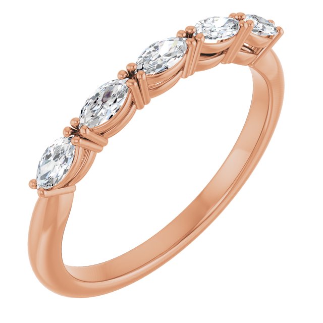 Lab-Grown Diamond Scattered Five-Stone Anniversary Band in 14K Rose Gold