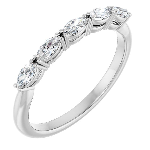 Lab-Grown Diamond Scattered Five-Stone Anniversary Band in 14K White Gold
