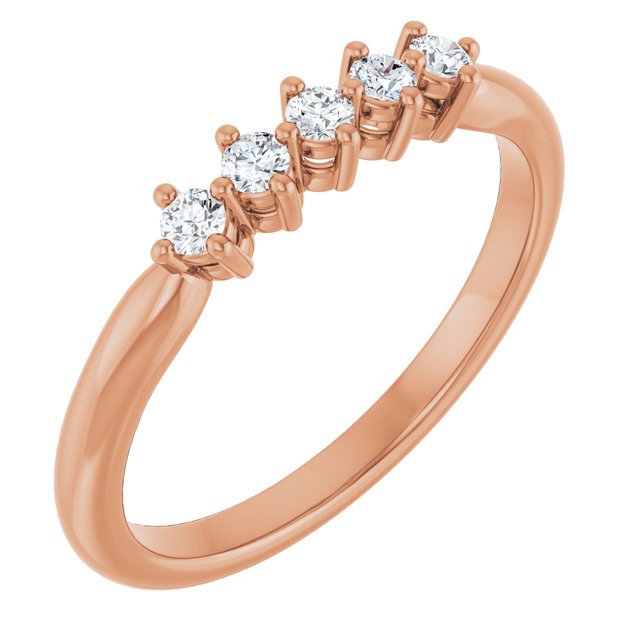 Scattered Five-Stone Diamond Anniversary Band — 10K Rose Gold