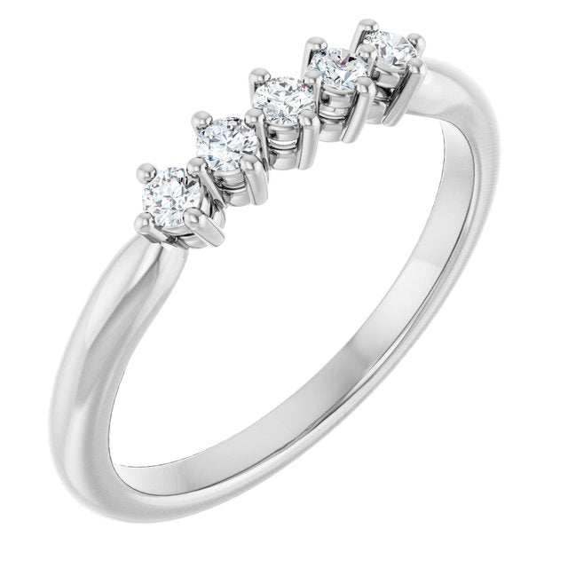 Scattered Five-Stone Diamond Anniversary Band — 10K White Gold