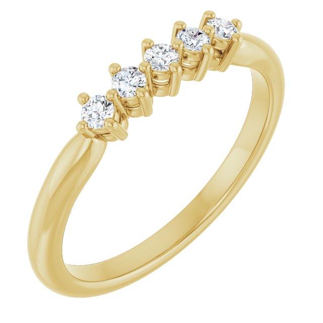 Scattered Five-Stone Diamond Anniversary Band — 10K Yellow Gold