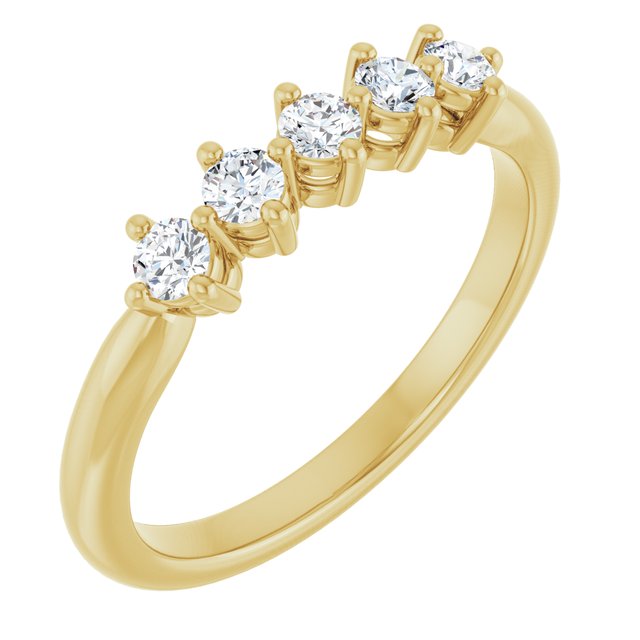 Scattered Five-Stone Diamond Anniversary Band — 10K Yellow Gold