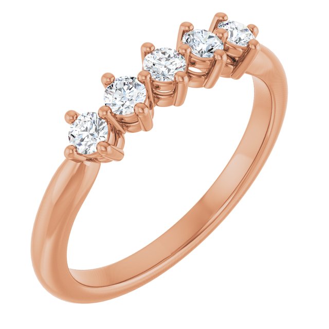 Scattered Five-Stone Diamond Anniversary Band — 14K Rose Gold