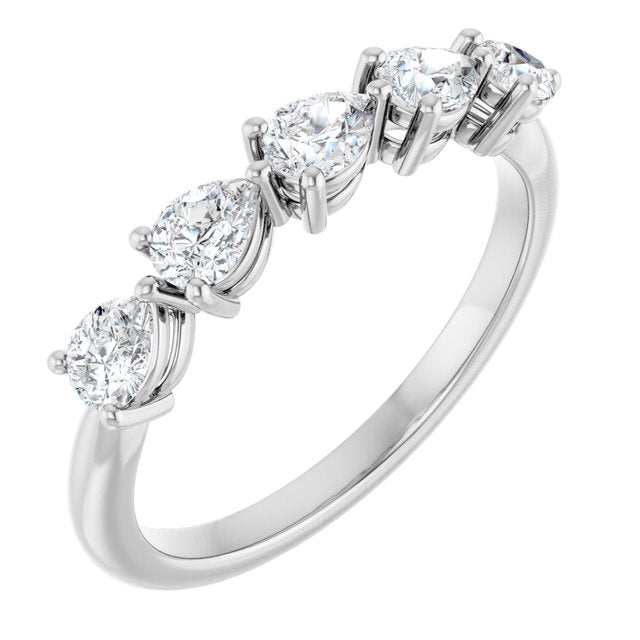 Lab-Grown Diamond Scattered Five-Stone Anniversary Band in Platinum
