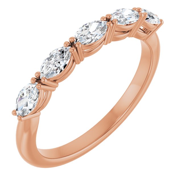 Lab-Grown Diamond Scattered Five-Stone Anniversary Band in 14K Rose Gold