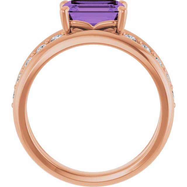 Natural Amethyst | Emerald | 8 x 6mm