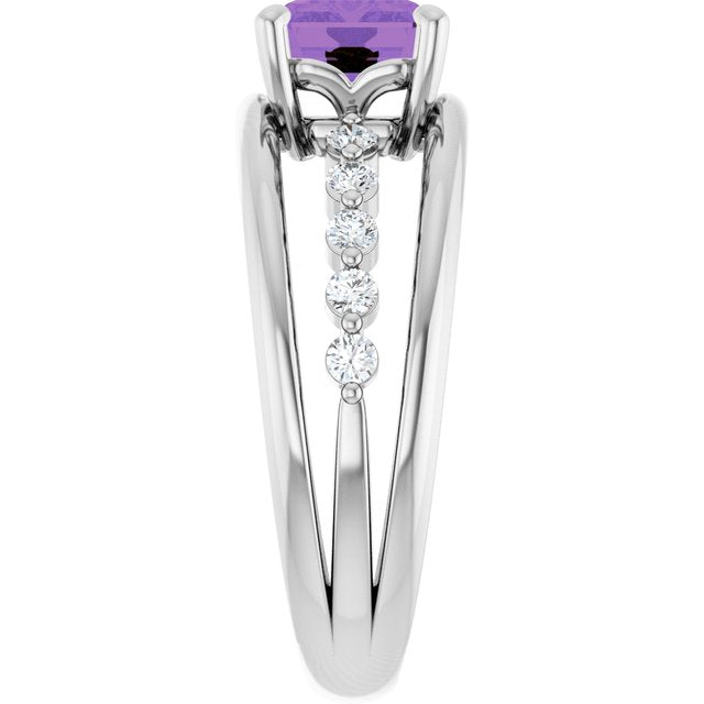 Natural Amethyst | Emerald | 8 x 6mm