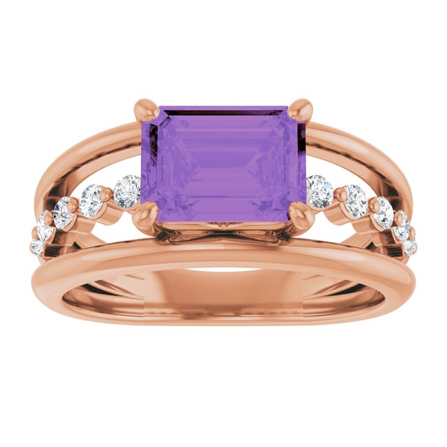 Natural Amethyst | Emerald | 8 x 6mm