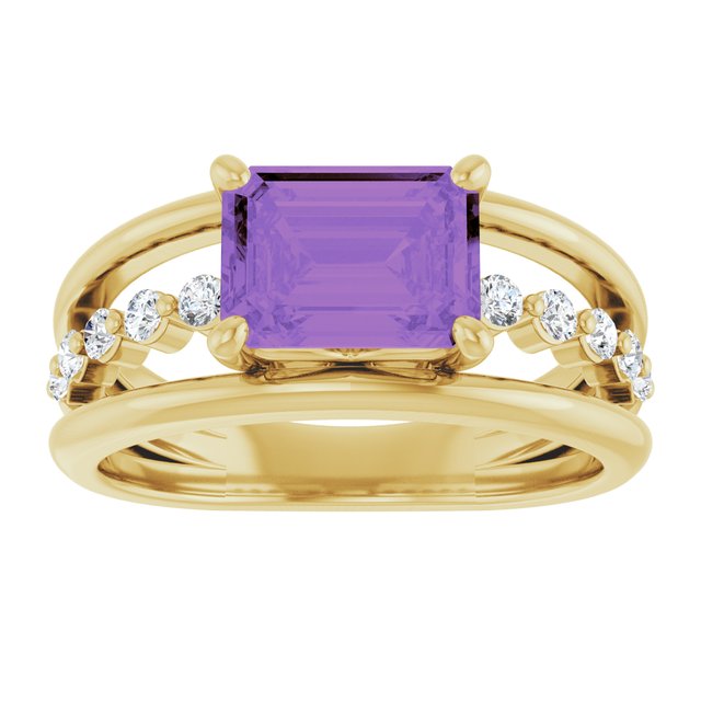 Natural Amethyst | Emerald | 8 x 6mm