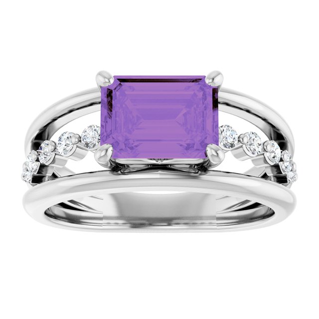 Natural Amethyst | Emerald | 8 x 6mm