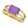 Natural Amethyst | Emerald | 8 x 6mm