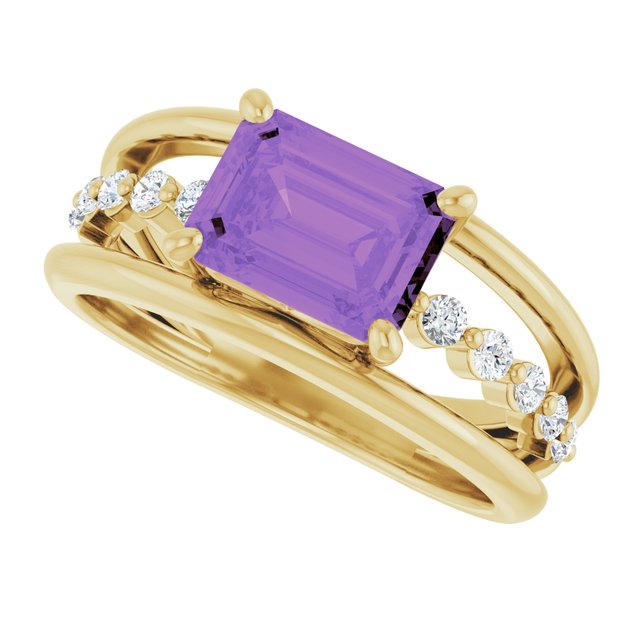 Natural Amethyst | Emerald | 8 x 6mm