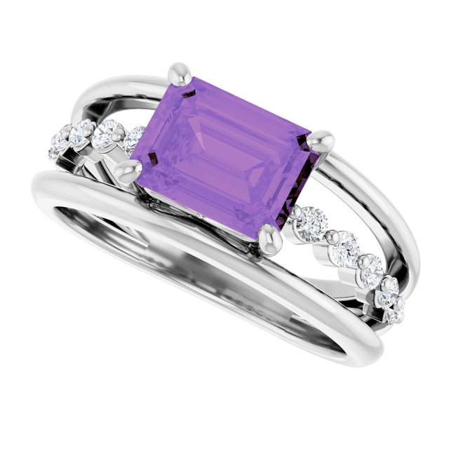 Natural Amethyst | Emerald | 8 x 6mm