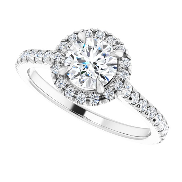 18K White | Round