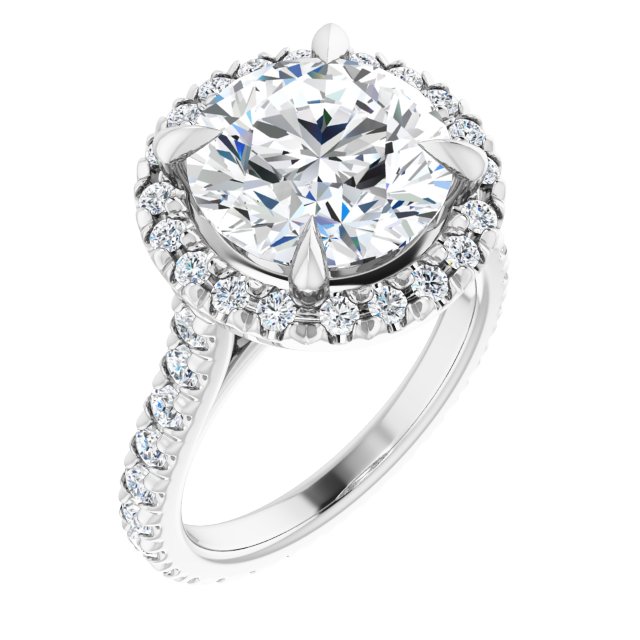 14K White | Round