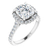 14K White | Cushion