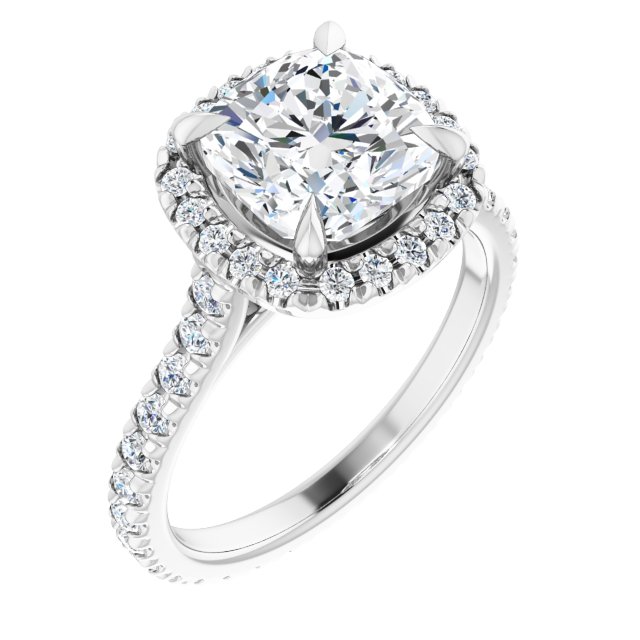 14K White | Cushion