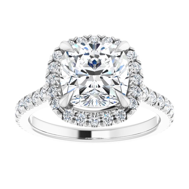 14K White | Cushion
