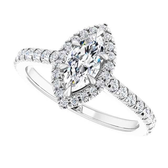 14K White | Marquise