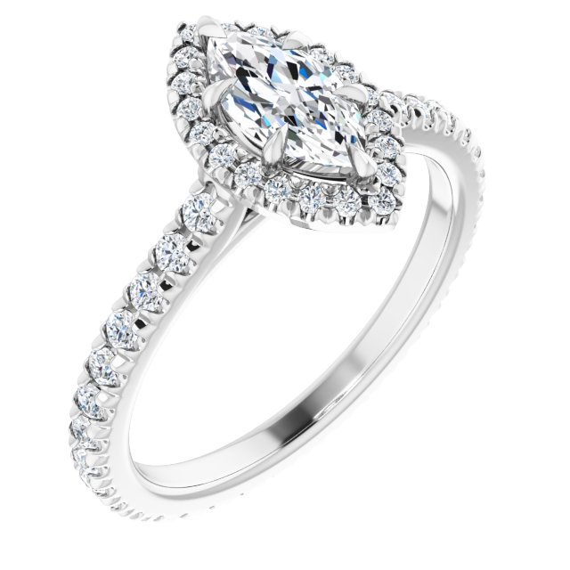 14K White | Marquise