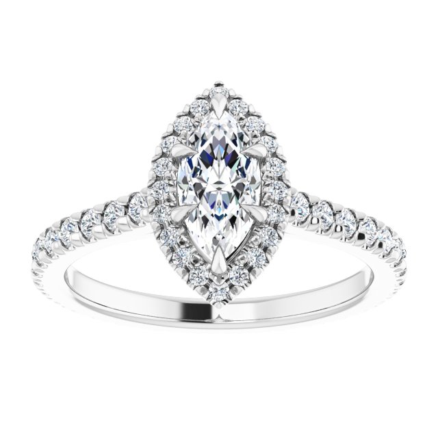 14K White | Marquise