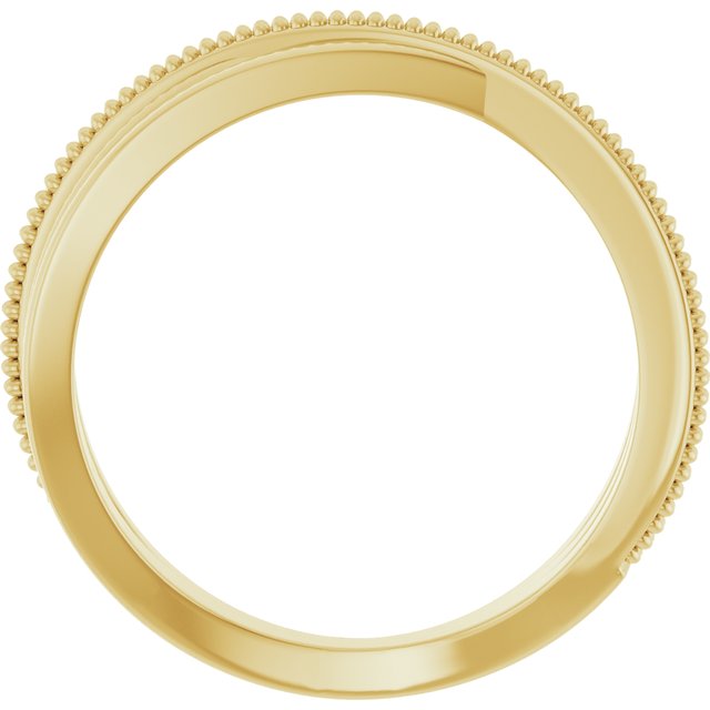 Beaded Criss-Cross Bypass Ring — 14K Yellow Gold